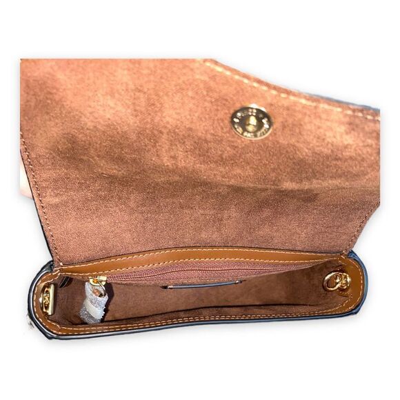 Coach Gemma Gold/Khaki Brown Colorblock Crossbody In Signature Canvas w/ Rhinest - Picture 6 of 10